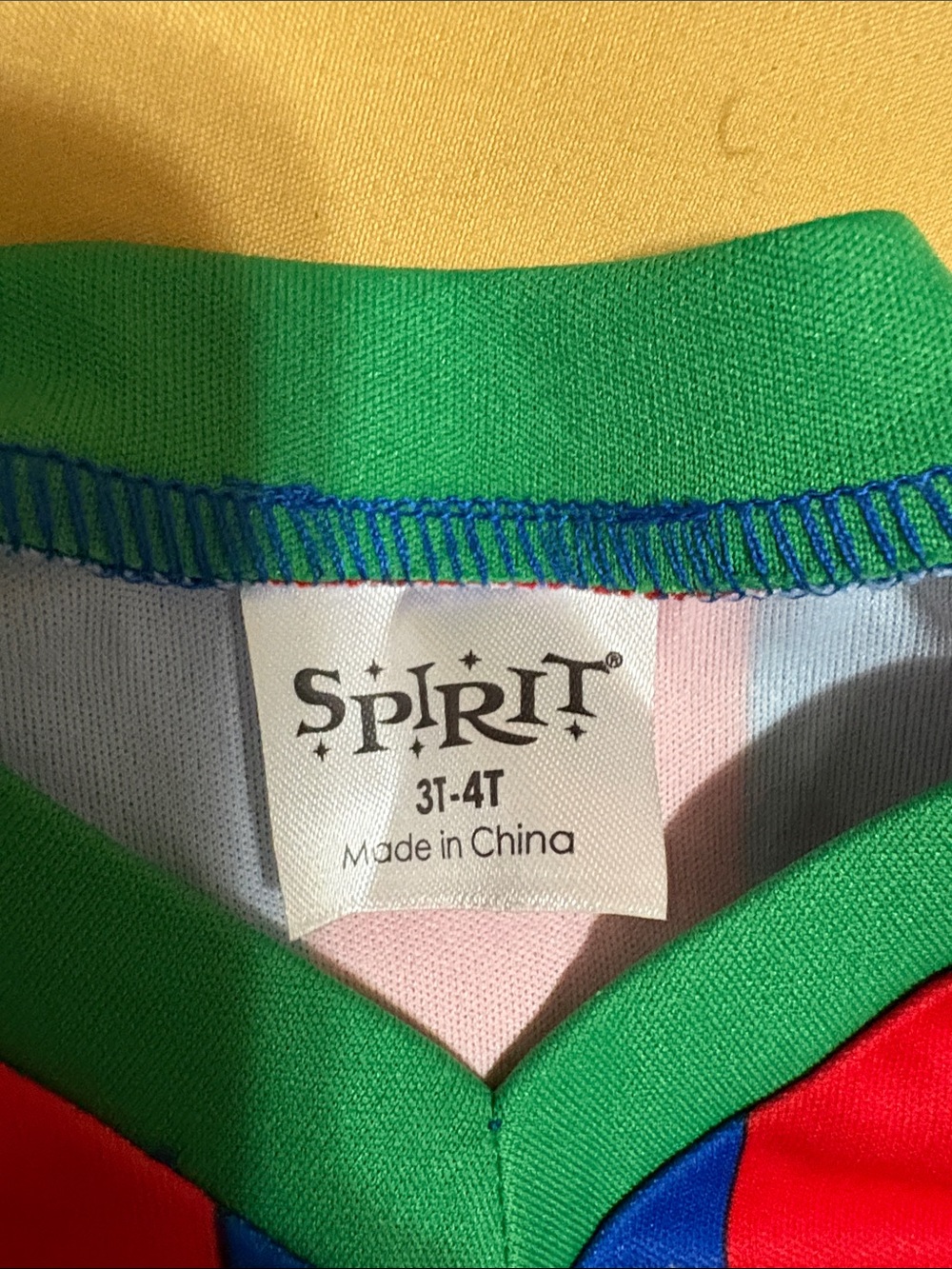 Spirit Kids Soccer Player Costume in Blue, Red & Green - Picture 10 of 10